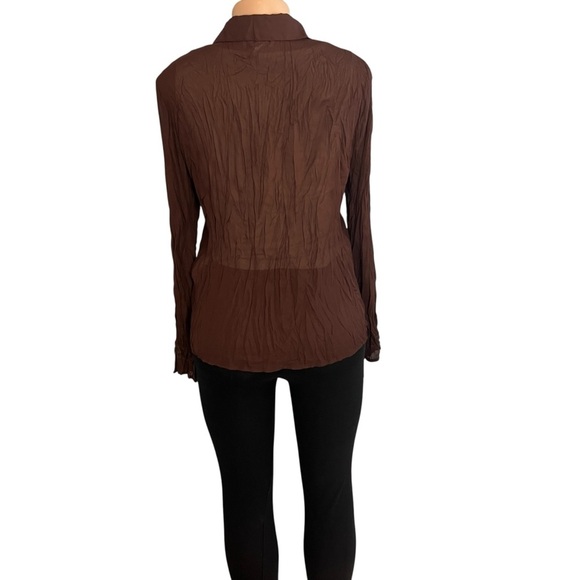 3/$30 🍂 E.C Designs Vintage Brown Lace Button Up Blouse - Picture 8 of 9